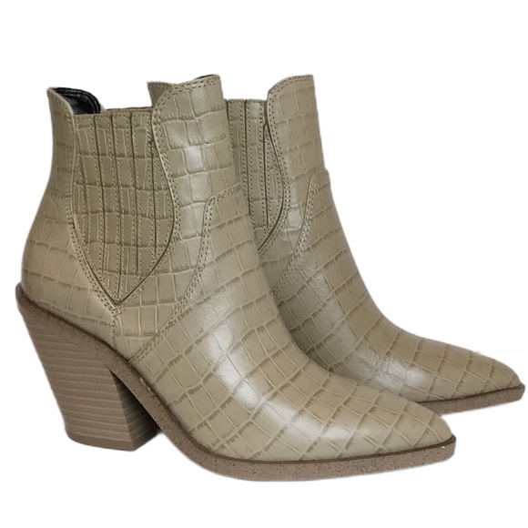 REBECCA MINKOFF Sabana Croc-Embossed Western Boot - Picture 1 of 4